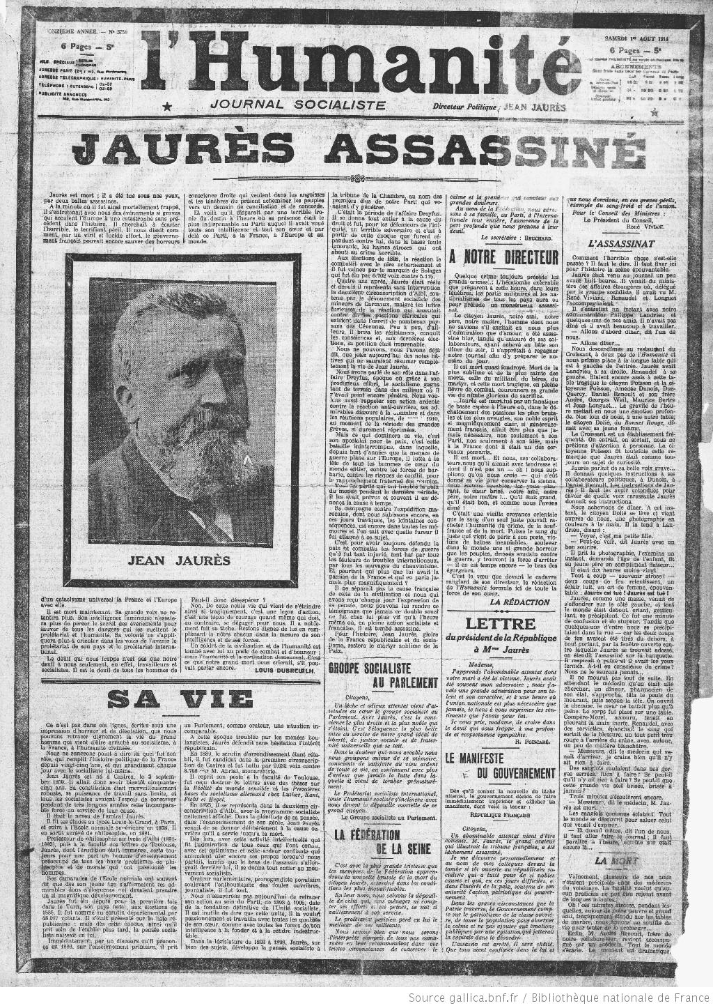 31 juillet 1914, assassinat de Jean Jaurès au café du Croissant | PARIS à NU
